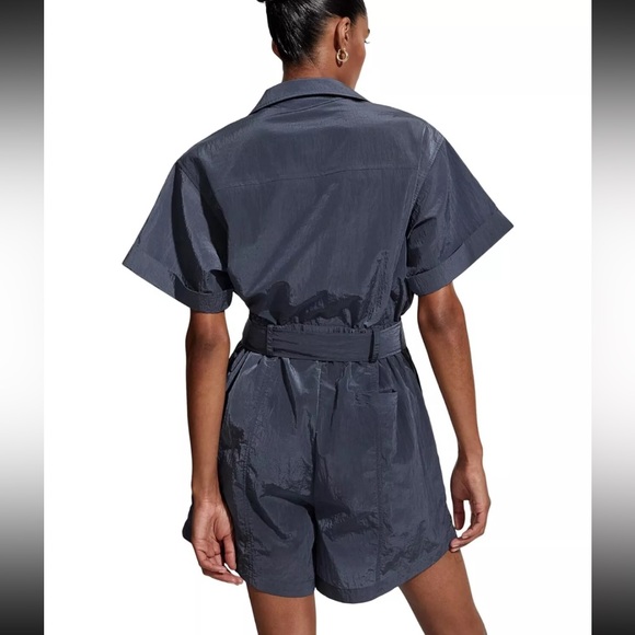 NWT Anthropologie Varley Blue Belle Boxy Playsuit Nylon Romper SMALL - $188 NEW! - Picture 3 of 10